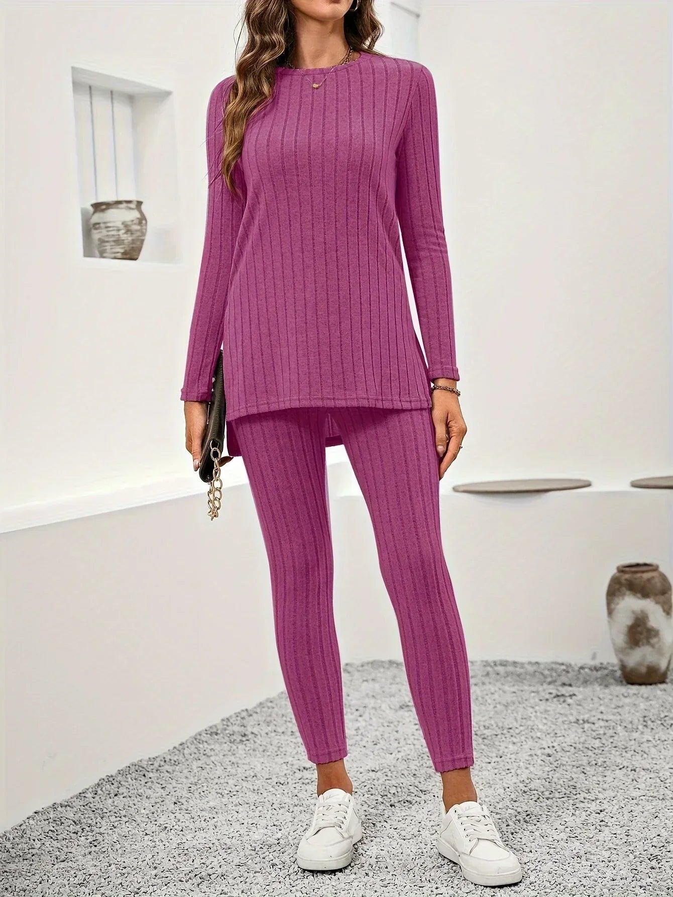 Callie | Women Ribbed Knit Lounge Set