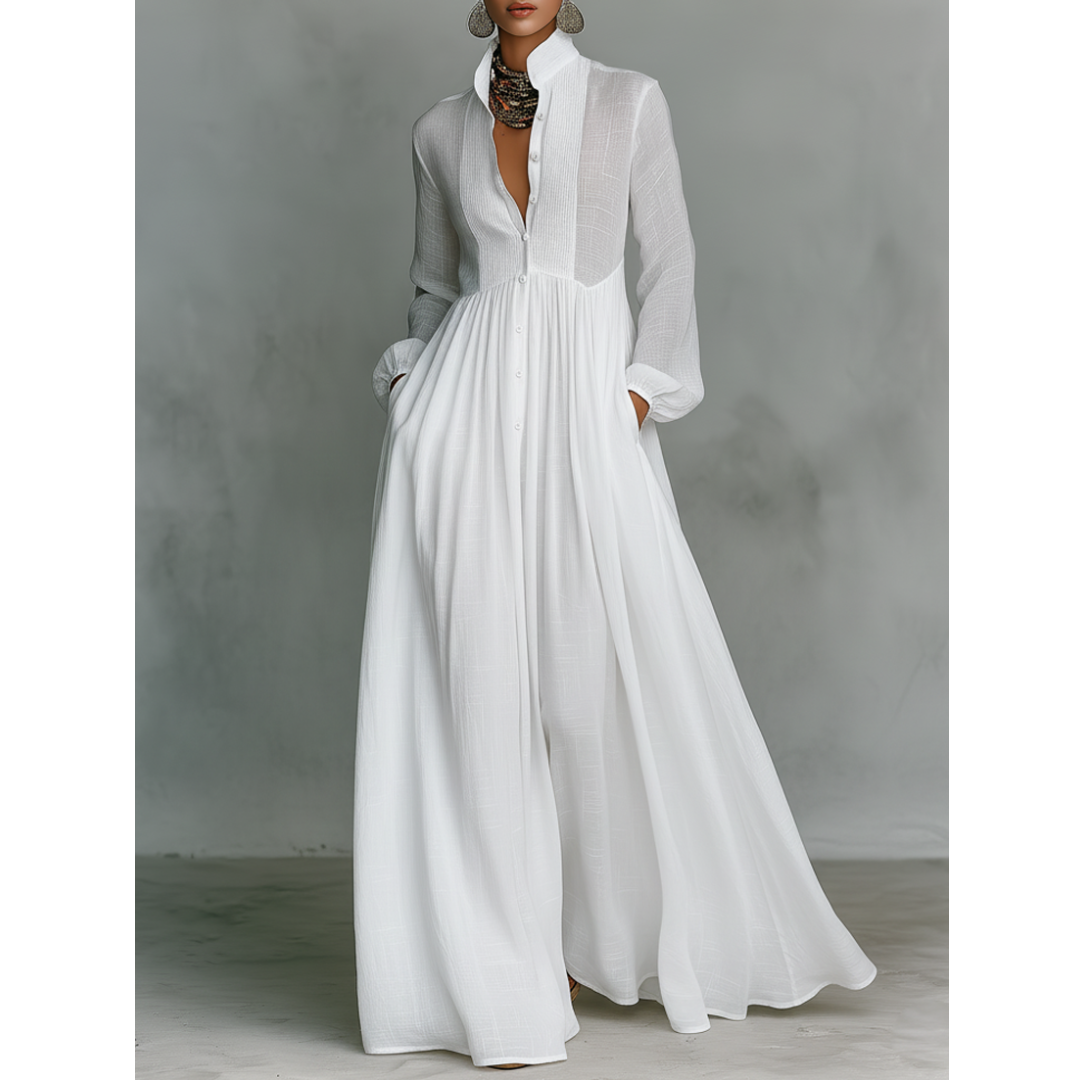 Serena | Flowing Button-Front Maxi Dress