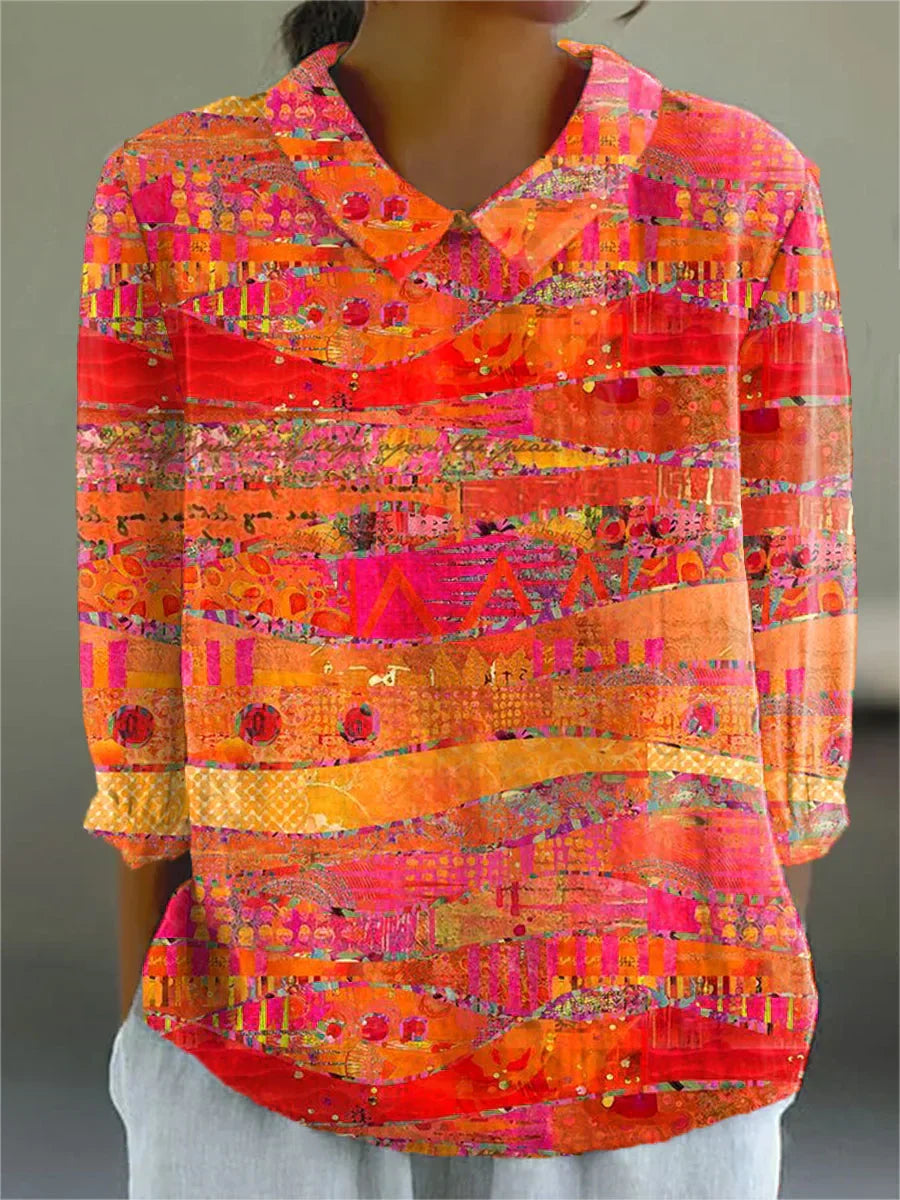 Alena Vibrant Mosaic Blouse