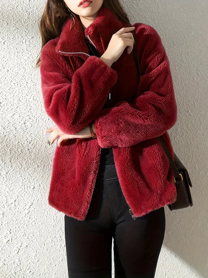 Maliza - Stylish Furry Fleece Jacket