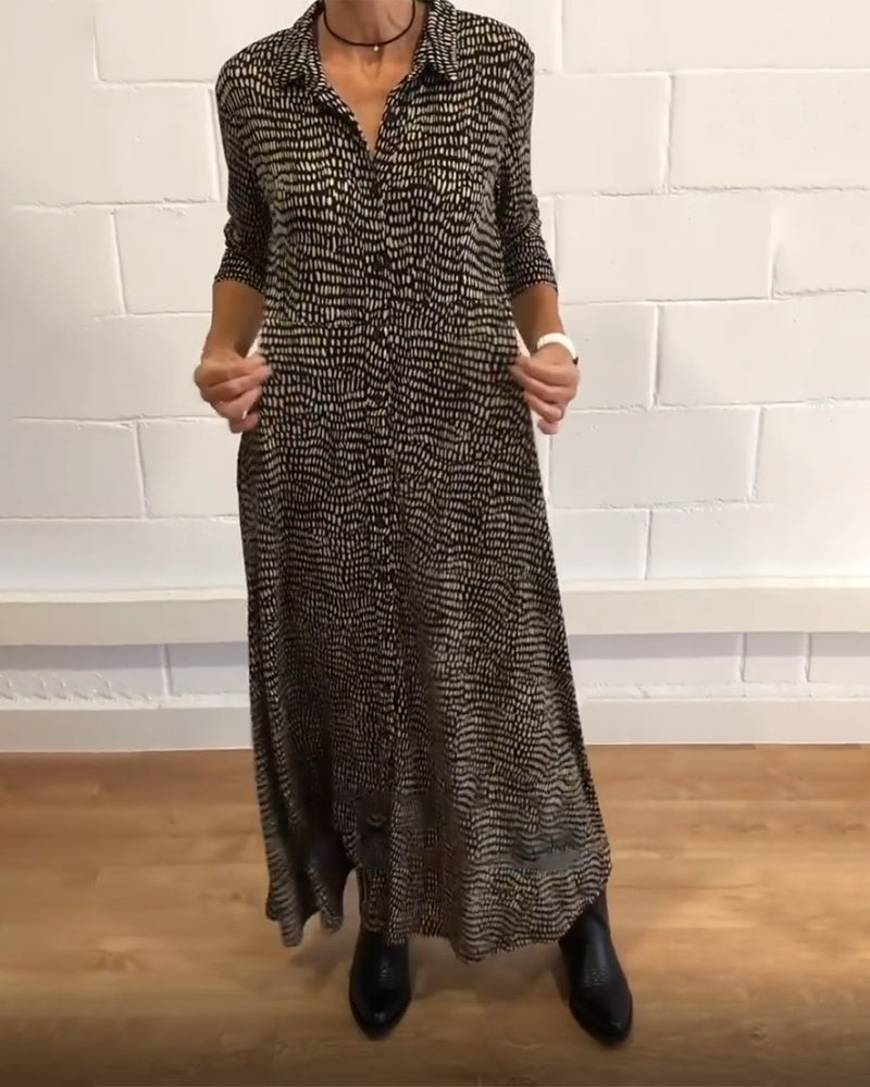 Emmy - Relaxed Button Down Maxi Dress